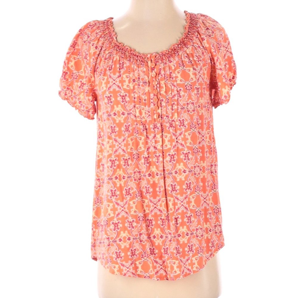 Faded Glory Short Sleeve Blouse Size S